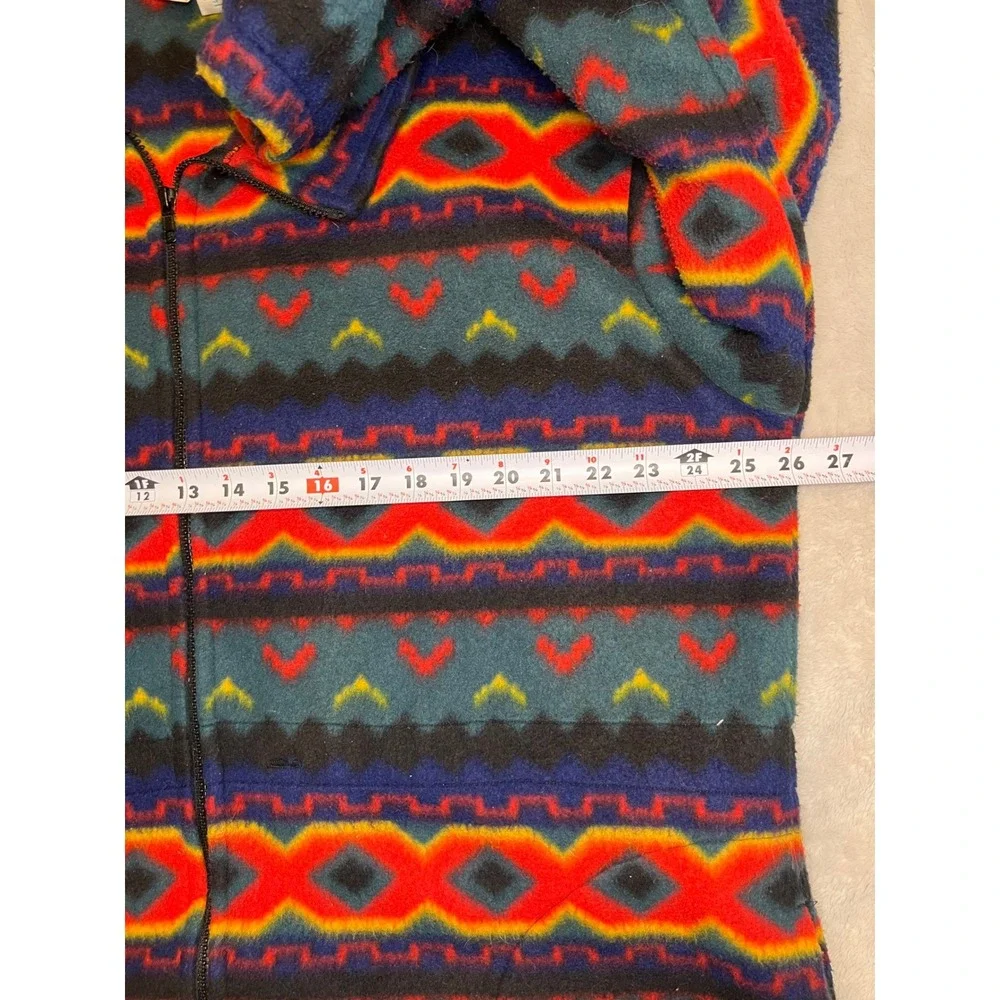 World Famous Sports Fleece Jacket Southwest Geometric Print Made in USA XL